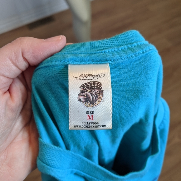 Ed Hardy Blue Butterfly Graphic Tee - Picture 10 of 10